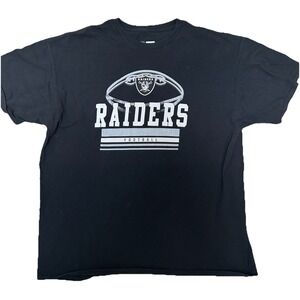 NFL Team Apparel Raiders‎ Black T-Shirt XL Las Vegas Football Graphic Tee